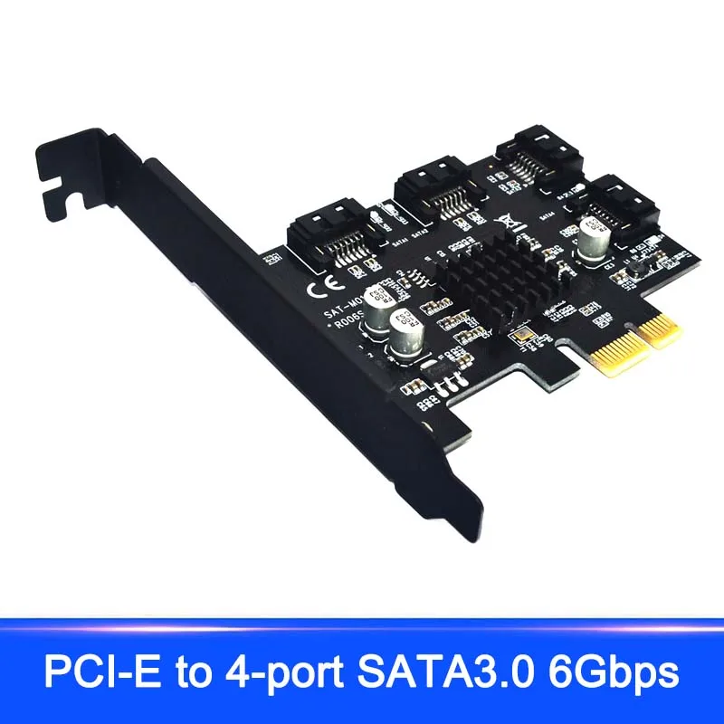 

PCI-E to SATA 3.0 4-Port SATA III 6G Expansion Controller Adapter Card SL@88