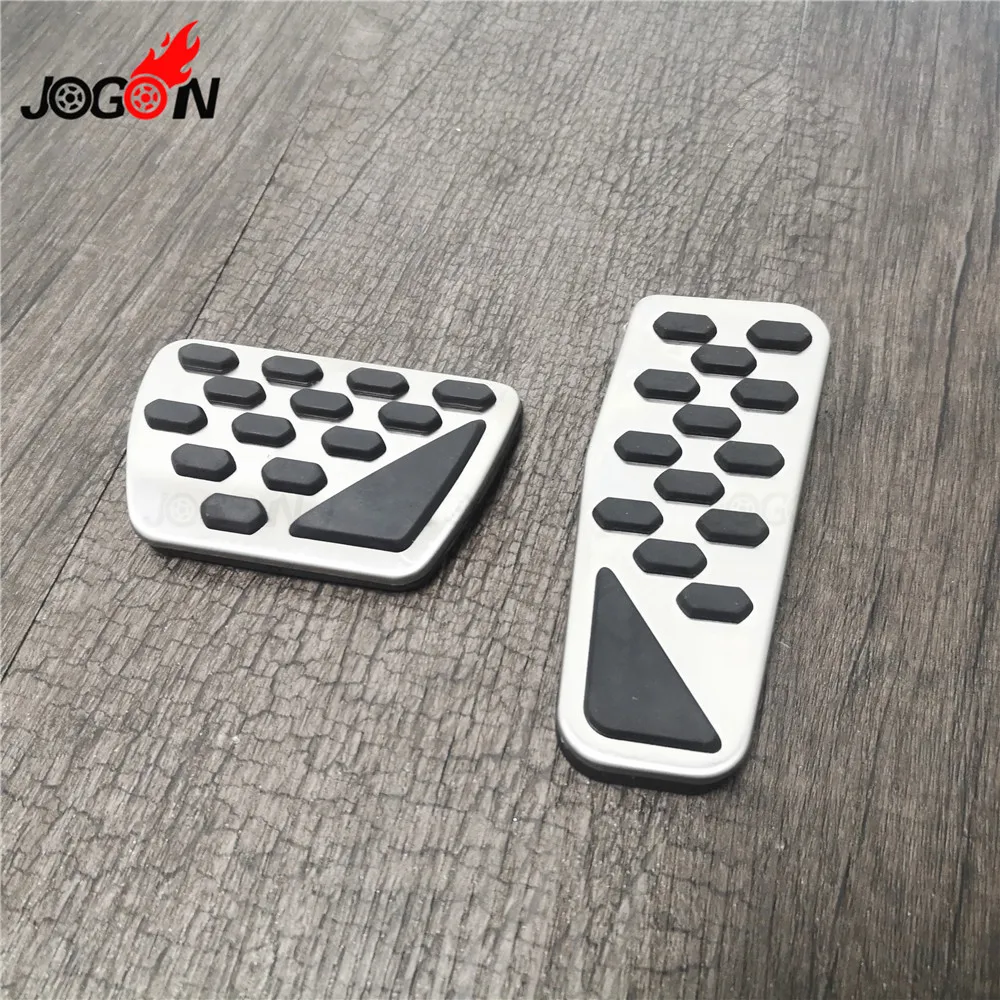 

For Jeep Wrangler JL 2018 Stainless Steel Gas Fuel Brake Foot Pedal Pad Kit Set Cover Trim LHD AT No Drill 2pcs
