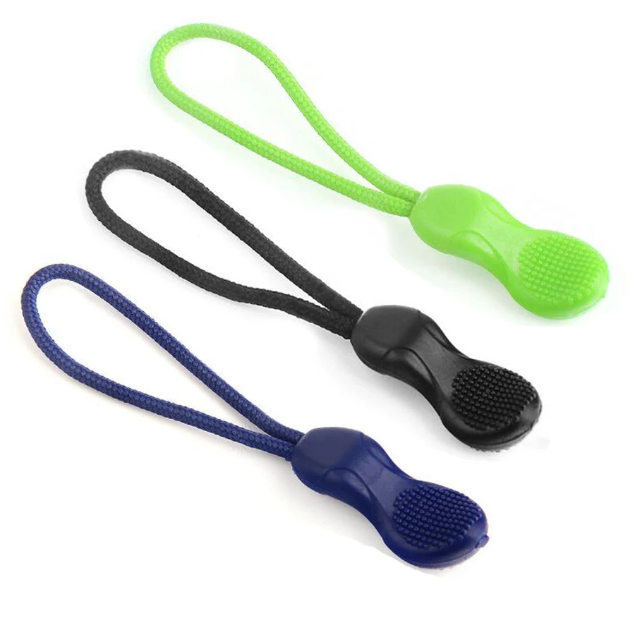 10 Pcs PVC Zipper Pull Cord Zipper Rope Pull Puller End Fit Rope Tag
