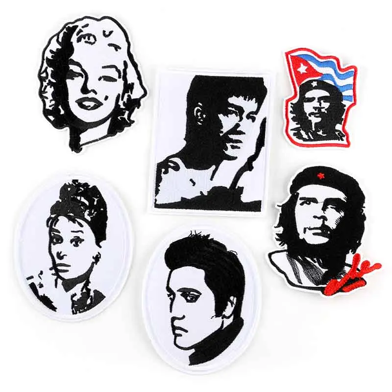 Брюс Ли Мэрилин Монро мэрлон брендо Хепберн полностью вышитая тканевая нашивка