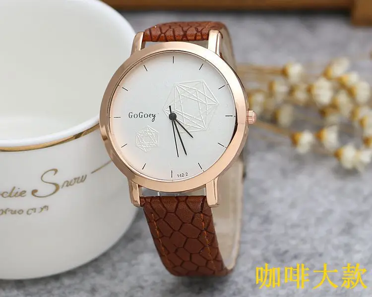 Лидер продаж Gogoey бренд кожа розовое золото Пара часы для женщин мужчин любовник пара модное платье кварцевые наручные часы go142-2