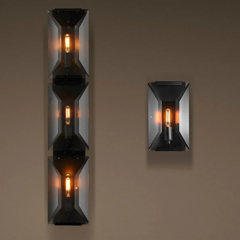 

Modern Three-dimensional Crystal Parlor Rectangular LED Wall Lamp Mirror Lamp Bedroom Bedside Wall Light Sconce Office Lamp