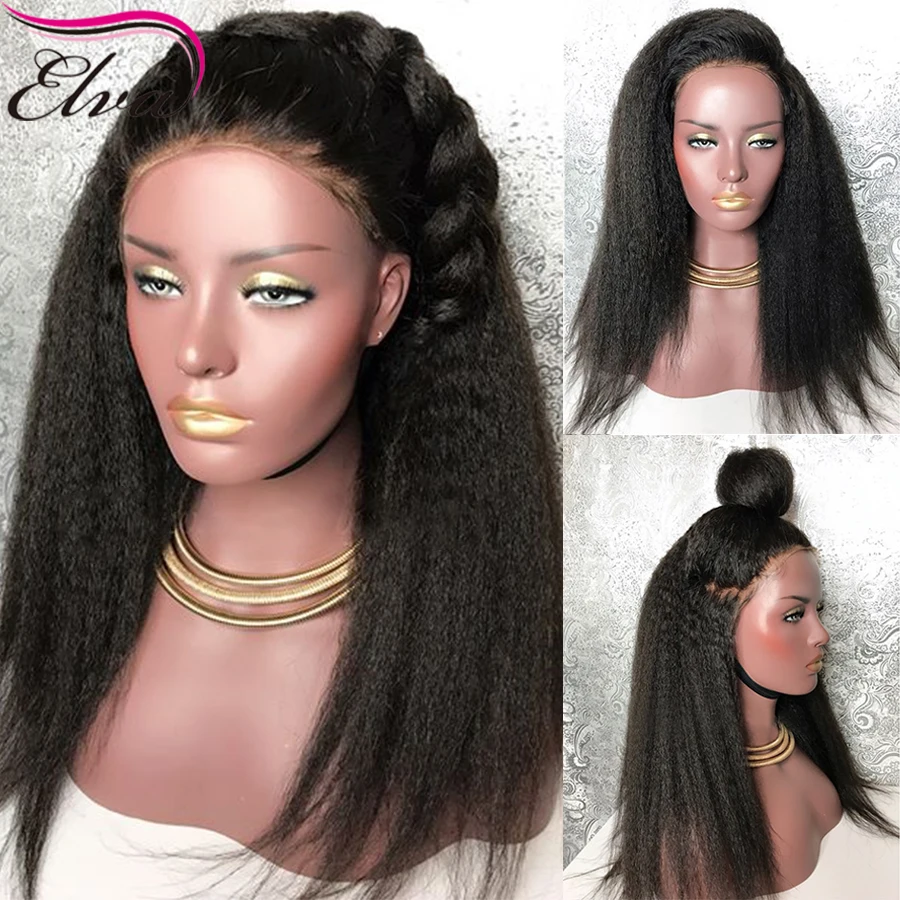 Buy Kinky Straight Lace Front Human Hair Wigs Pre