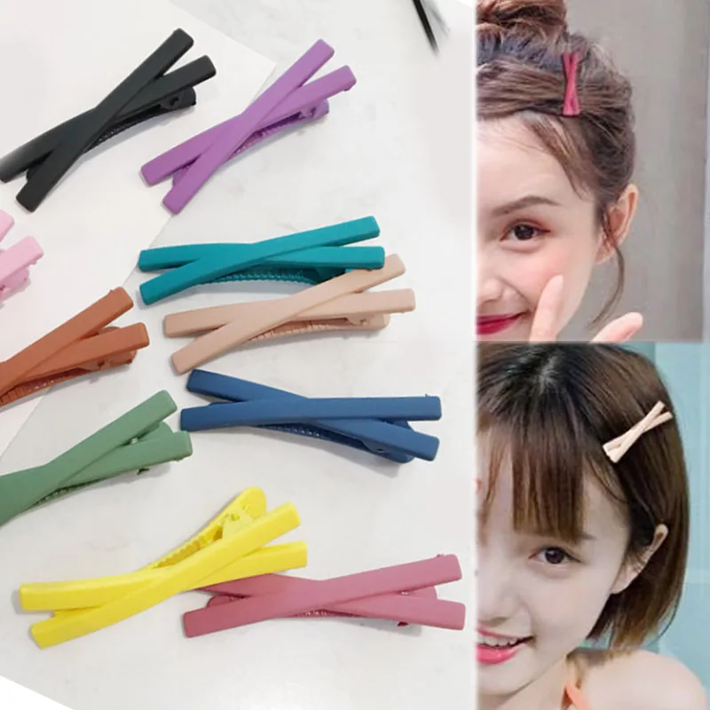 

LNRRABC Hot 2018 1PC Scrub color cross kids bangs clip Korean hair clip for women side clip hair accessories