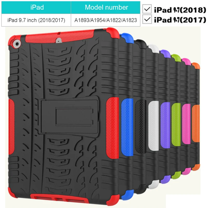 Stand Case For iPad 9.7 2018 2017 5th 6th Generation A1822 A1954 Cover Heavy Duty 2 in 1 Hybrid Rugged Durable Tablet Shell | Компьютеры и
