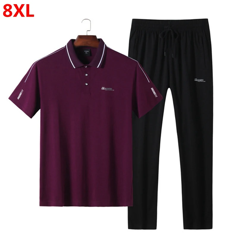 

Summer new men's plus size 8XL 7XL 6XL lapel short-sleeved suit men's fashion casual short-sleeved pants suit