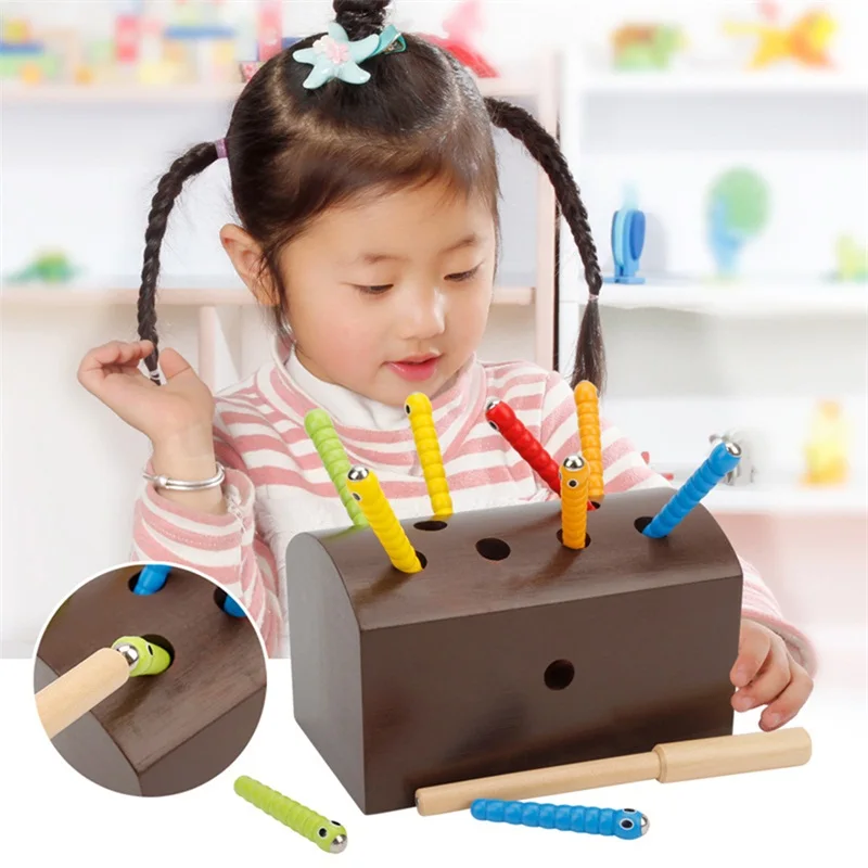 

Catch Insects Game Bug Children Kids Catching Insects Exploring Ability Developing Interactive Toys Baby Wooden Magnetic Toys