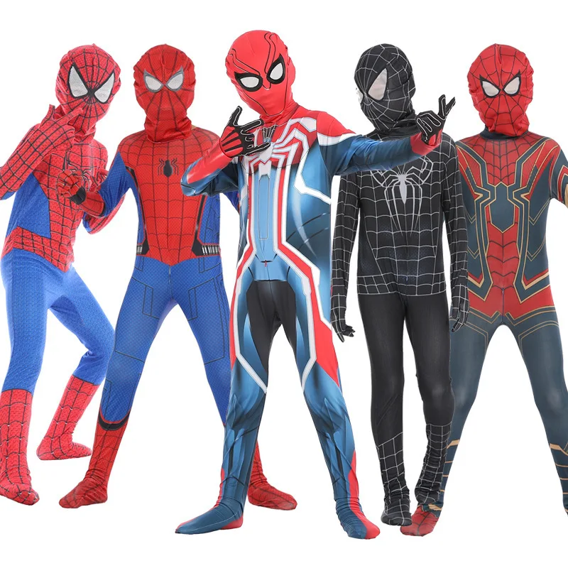 

Kids Spiderman costume pS4 Far From Home Peter Parker Miles Morales Cosplay Costumes Gwen Zentai Spider man Bodysuit Suit boys