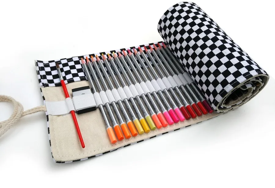 Colored Pencil roll up case 72 Holes-3