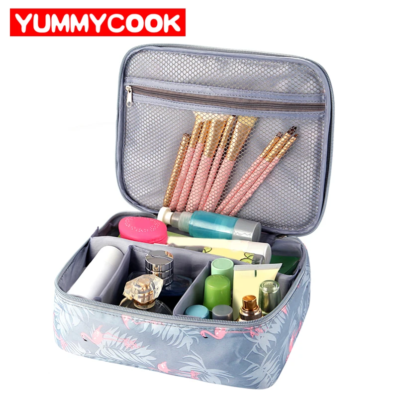 Flamingos Travel Cosmetic Storage Bag Women s Toiletry Wash Pouch font b Makeup b font Case