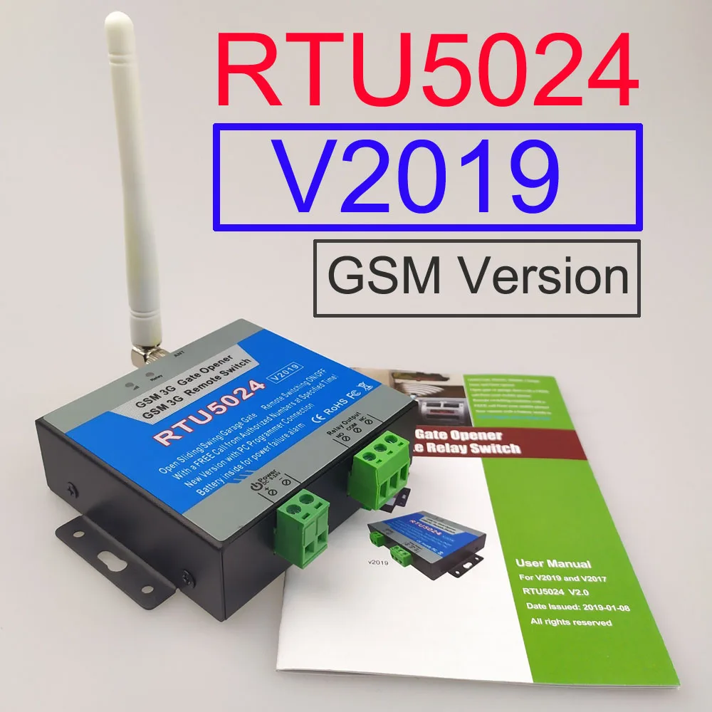 New 2019 Version RTU5024 GSM Gate Opener Relay Switch Remote Access