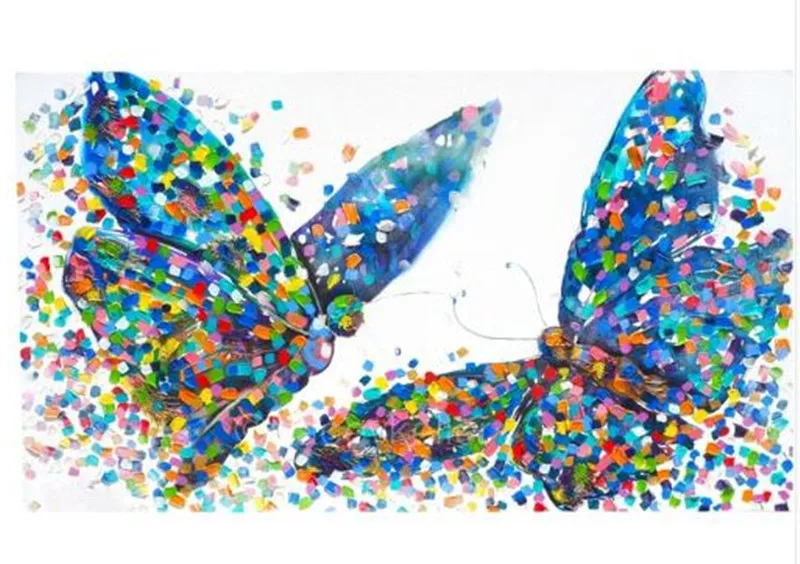 

Large Color Animal Butterfly Painting Modern Home Decor Wall Art Pictures Hand-painted Abstract Cartoon Oil Paintings on Canvas