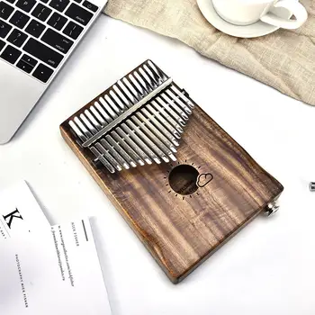 

17 Keys EQ Kalimba Thumb Piano High-Quality Acacia Wood Body Musical Instrument Link Speaker Electric Pickup with Tuner Hammer