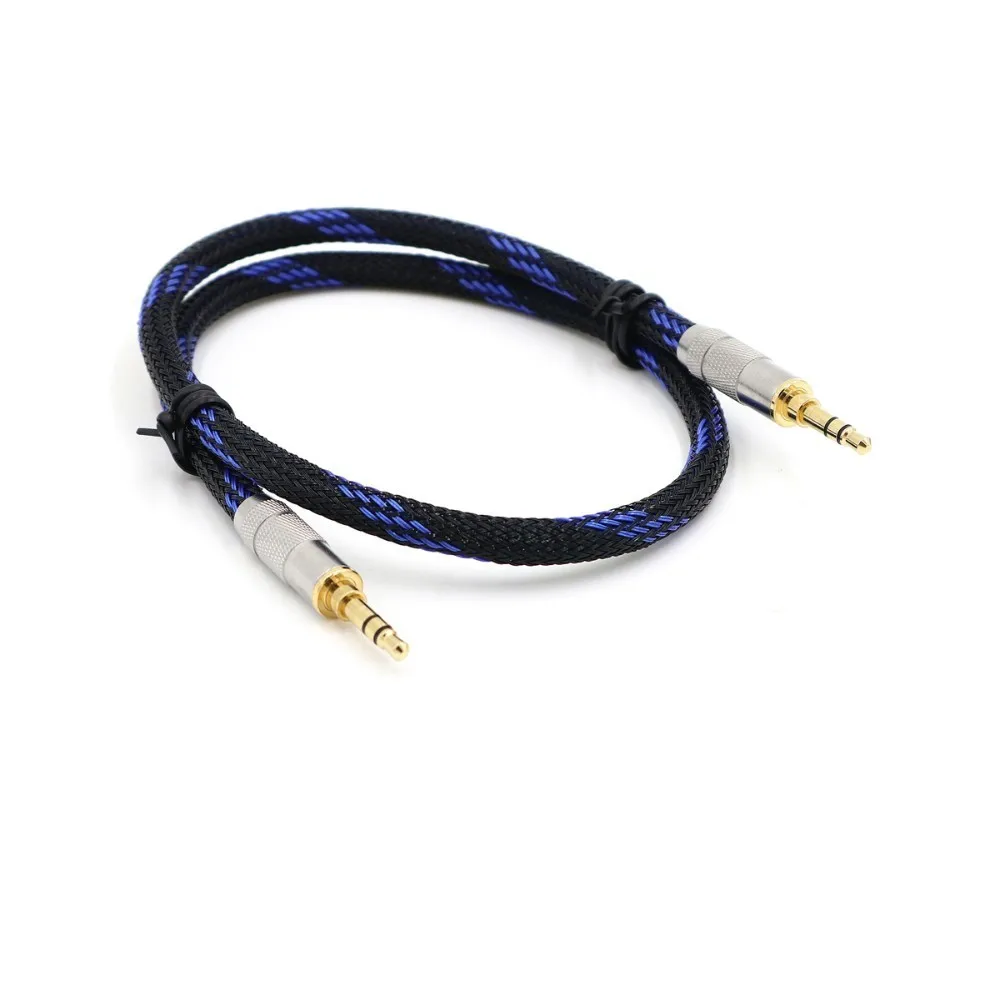 HIFI AUX 5N Copper plated silver line signal line 3 5mm headphone plug audio cable signal transmission faster and more clear