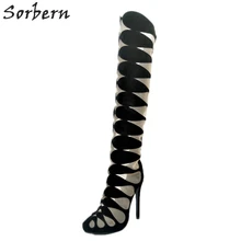 Черные женские ботинки; Botas De Mujer; коллекция года; большие размеры; вечерние ботинки; пикантные женские ботинки; женские вечерние ботинки из флока; Лидер продаж