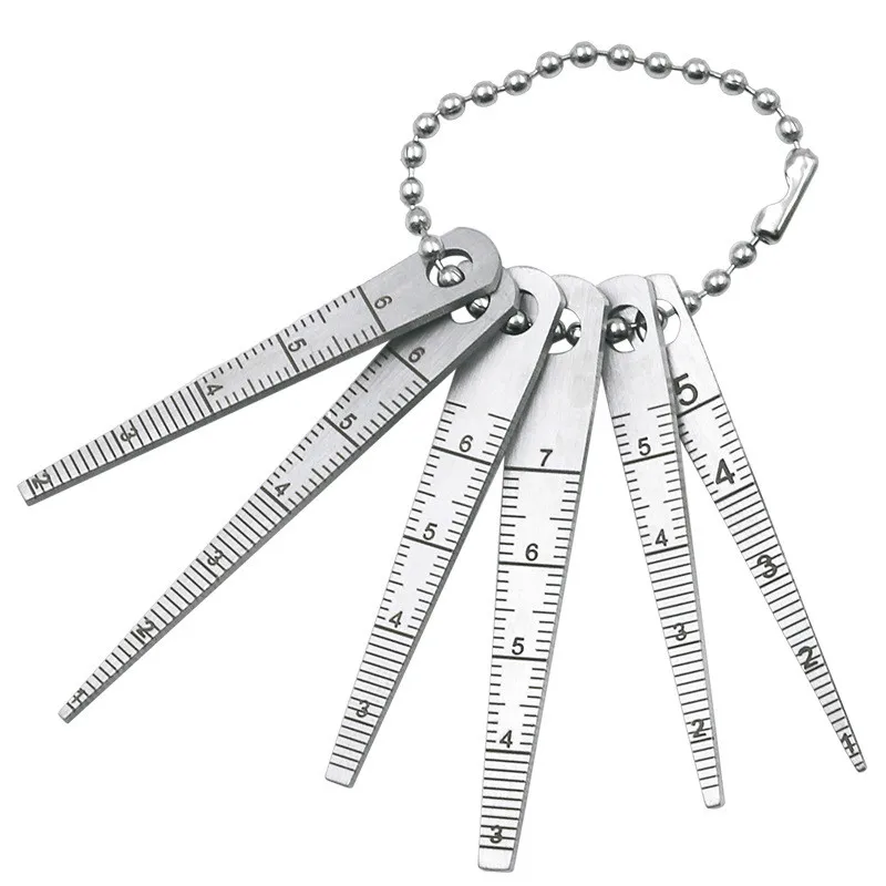 

6pcs stainless steel weld inspection ruler 0-7 cone gauge gap laser calibration aperture gauges thread clearance debug