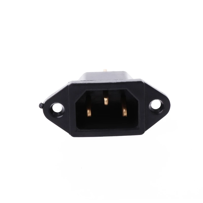 10 Pcs/Set AC 250V 10A 3-Pin Terminal IEC320 C14 Inlet Power Plug Socket Black Whosale&Dropship