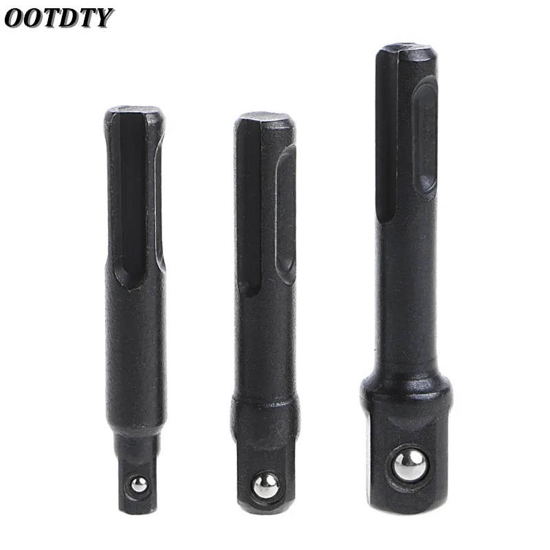 3pcs SDS Plus Socket Driver Drills Set Drill Bit Adaptor 1/4" 3/8" 1/2