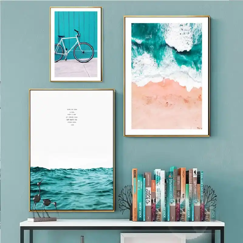 Modern Nordic Abstract Green Bicycle Seascape Wave Seashore Calm Print Wallpaper Art Picture Canvas Posters Home Decor Paintings Painting Calligraphy Aliexpress Do you want to use this animated wallpaper? modern nordic abstract green bicycle