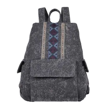 

Chinese retro style women Embroidery backpack Ethnic characteristics of leisure canvas backpack shoulder satchel bag