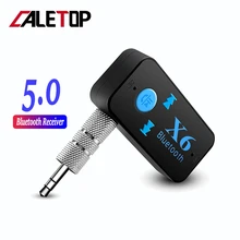 CALETOP X6 Bluetooth 5,0 приемник 3,5 мм AUX стерео аудио Музыка с микрофоном HandFree беспроводной адаптер Поддержка TF карты