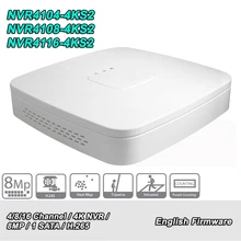 Английский DH NVR4104-4KS2 NVR4108-4KS2 NVR4116-4KS2 4/8/16 Ch Смарт 1U 4K H.265 NVR Сетевой Видео Регистраторы с логотипом