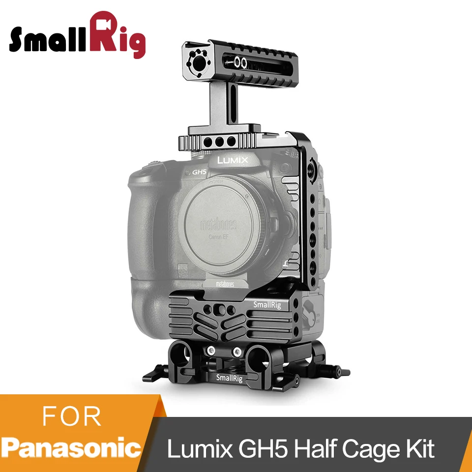 SmallRig GH5 Cage for Panasonic Lumix GH5 Half Cage Kit with Battery Grip +Top Handgrip +Dual Rod Clamp Baseplate System-2025 SmallRig GH5 Cage for Panasonic Lumix GH5 Half Cage Kit with Battery Grip +Top Handgrip +Dual Rod Clamp Baseplate System-2025