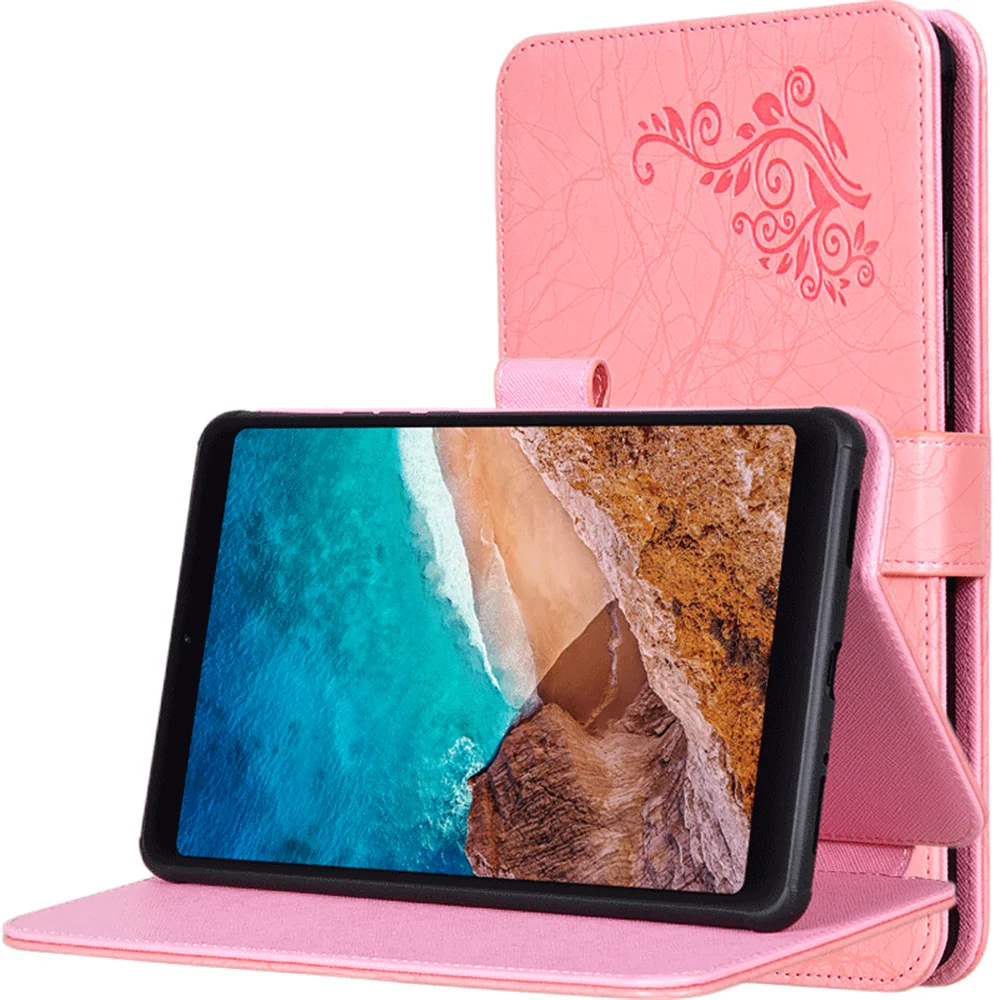 Чехол книжка из искусственной кожи с однотонным принтом и подставкой для Xiaomi Mi Pad