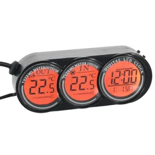 Auto Car Digital Thermometer Car LCD Digital Clock In Outdoor Temperature Thermometer 2 Colors Backlight Clock Electronic Time onewell high quality 3in1 digital lcd clock screen car auto vehicle time clock thermometer voltage two color luminous