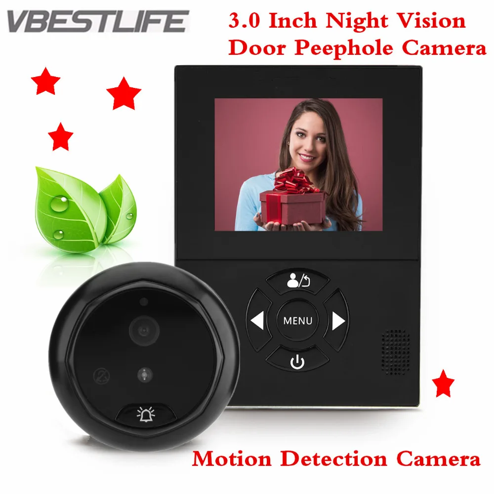 3 0 Inch Night Vision Door Peephole Camera 160 Degrees Video Peephole Viewer Door Camera w