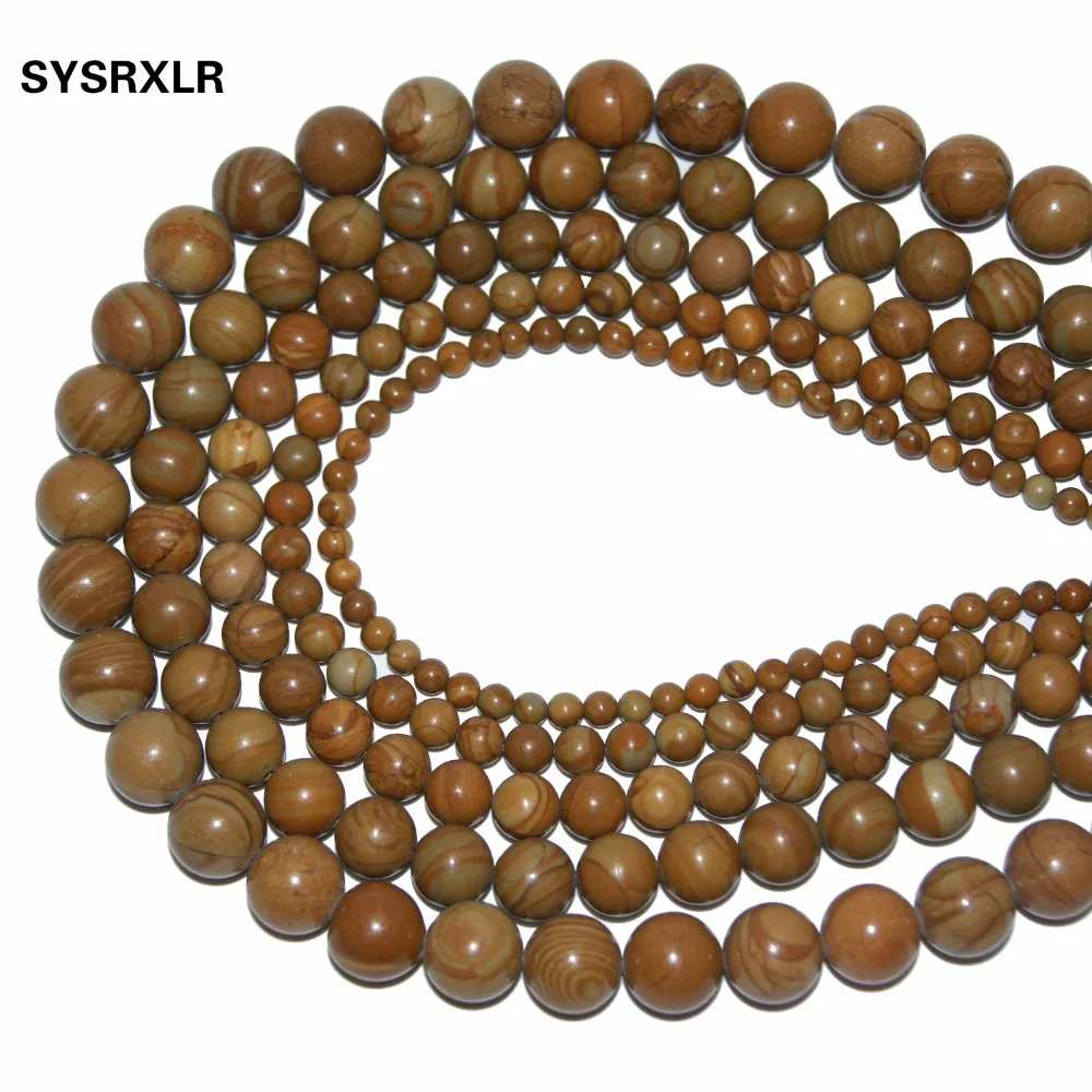 

Wholesale New Top Quality Natural Wood Stripes Stone Beads For Jewelry Making DIY Bracelet Material 4 6 8 10 12 MM 15" Strand