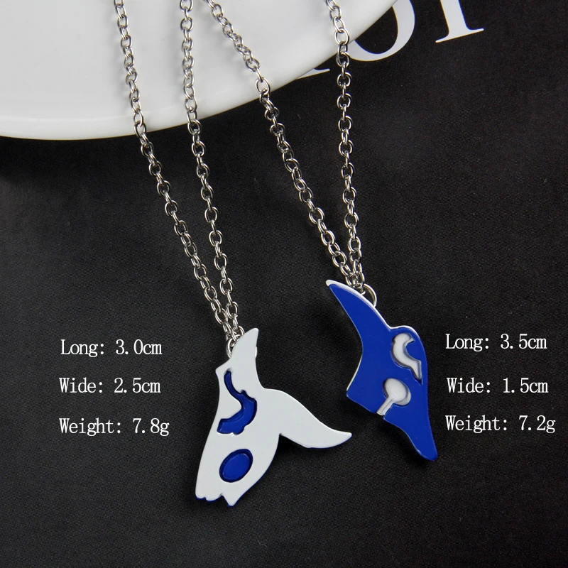 LOL Kindred the Eternal Hunters Necklace,Kindred Wolf and Lamb Mask Pendant,Silver Plated Necklace Gift for Lovers Jewelry LOL Kindred the Eternal Hunters Necklace,Kindred Wolf and Lamb Mask Pendant,Silver Plated Necklace Gift for Lovers Jewelry