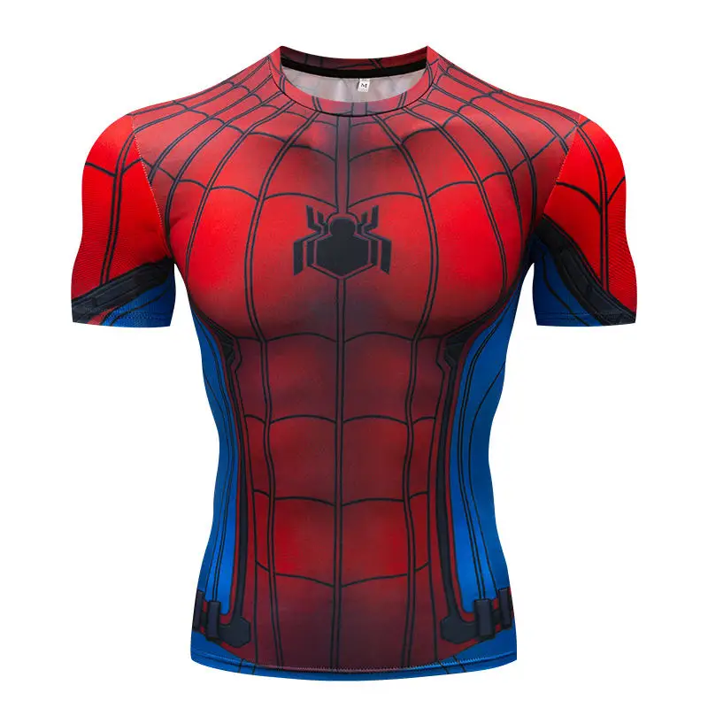 

New Summer 3D Iron Spiderman T Shirt Men Marvel Avengers Men T-Shirt Compression Crossfit Short Sleeve Brand Tee Shirt Tops&Tees