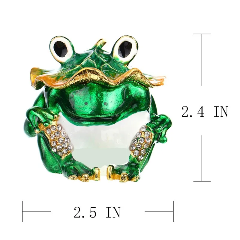 H& D 2,5 дюймов лягушка безделушка коробки шарнирное кольцо держатель, Bejeweled драгоценные Драгоценности коллекционные животные ювелирные изделия безделушки Коробки Подарки для женщин/девушек