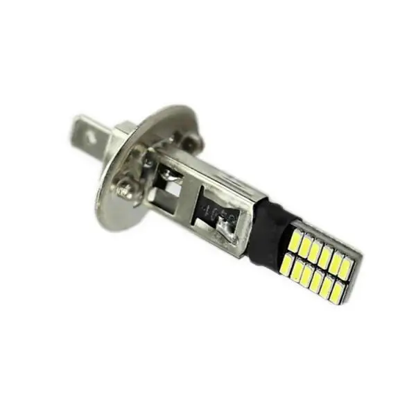 1 Pcs H1 24 LED Bulb Super Bright 4014-SMD Car Fog Lights DC 12V 6500K White Driving Day Running Lamp Replace 55W Halogen Bulbs