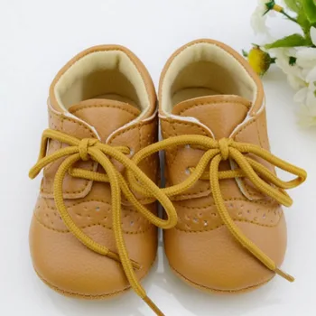 

Baby Boys Girls First Walkers Toddler/Infant/Newborn Shoes Hot-selling Lace-Up Brand PU Leather New 2016