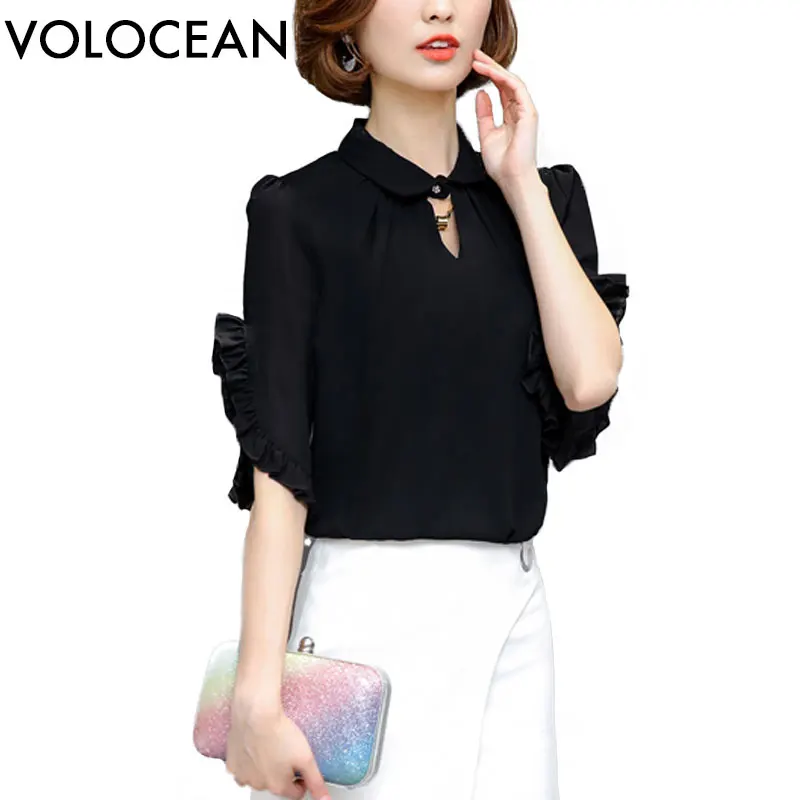 Volocean 2018 Butterfly Sleeve Women Blouse Chiffon Women