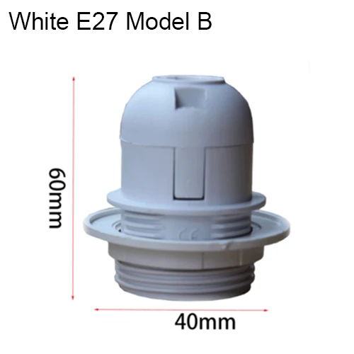 Цоколем E27 E14 пластиковый держатель лампы с полной резьбой Ретро декоративный светильник, фитинги, светодиодный черно-белый светильник - Цвет: E27 White Model B