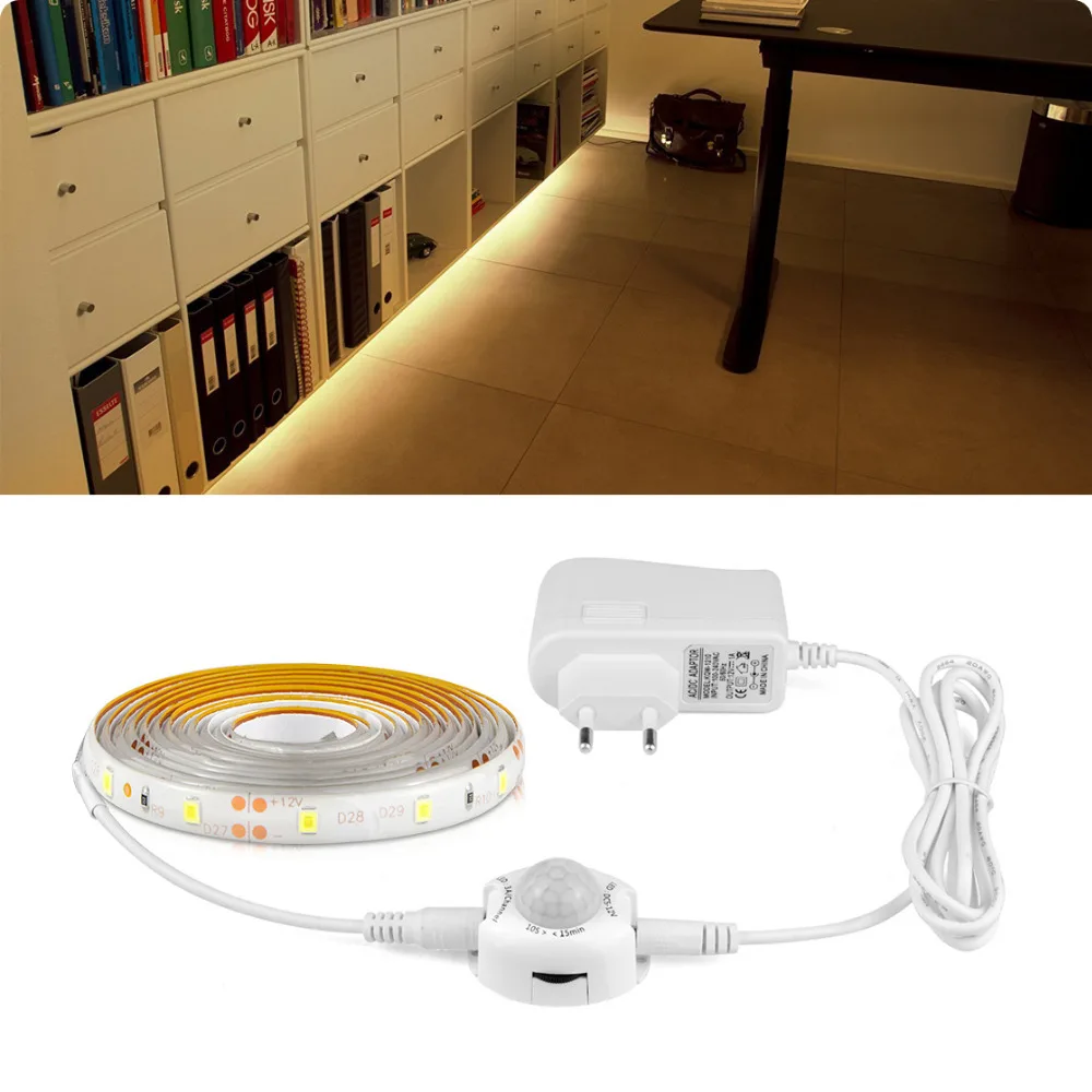 

DC 12V Motion Sensor Light Strip Waterproof Ambilight 1M 2M 3M 4M 5M LED Light Strip Bande LED Tape Ribbon Kitchen Lighting Lamp