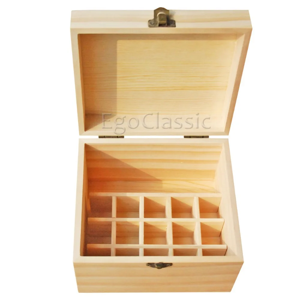 Multifunctional wooden Essential Oils Box 15 holes 10ml bottles and 1