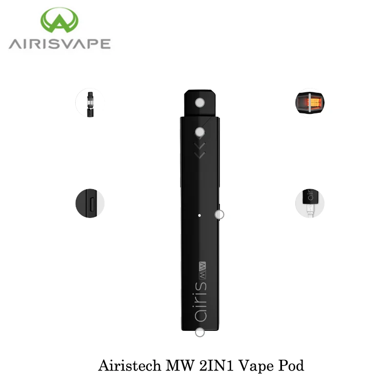 Электронная сигарета Airistech MW 2 в 1 вейп POD 420 мАч с керамической камерой резьба 510