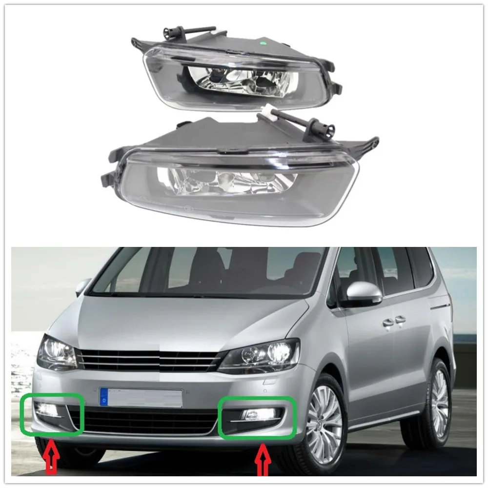 2 шт. для VW Sharan 7N 2010 2011 2012 2013 авто-Стайлинг Передняя галогенная противотуманная фара с лампочками