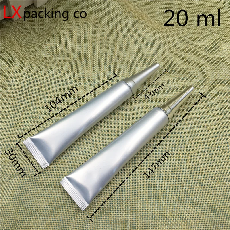 

100 pcs Free Shipping 10 ml Silver plastic Empty bottle whit Inner cover Eye Gel Cream Sample Cosmetic Containers Packaging