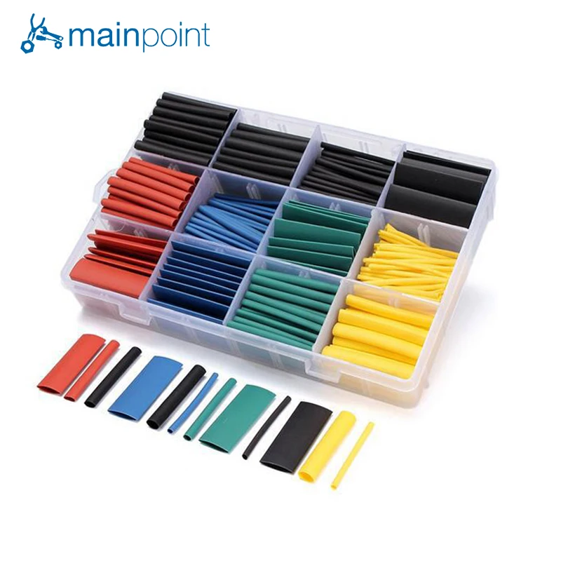 

Mainpoint 530Pcs Heat Shrink Tubing Sets Insulation Shrinkable Tube Polyolefin Termoretractabil 2:1 Thermal Wrap Wire Cable Tool