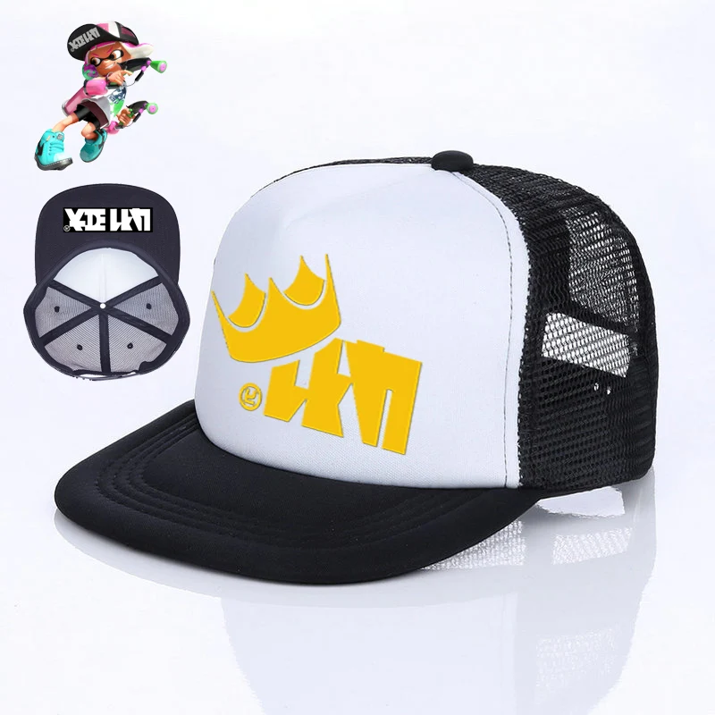 Японская игра косплей Splatoon 2 Cap 6 цветов King Flip Trucker Hat Inkling Girl Boy Cool Enperry Mesh красный