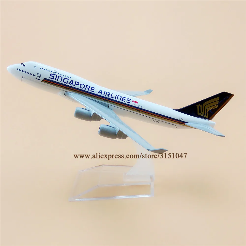 16cm Air Singapore Airlines Boeing 747 B747-400 avión modelo de aleación de Metal fundido modelo avión Airways niños regalo
