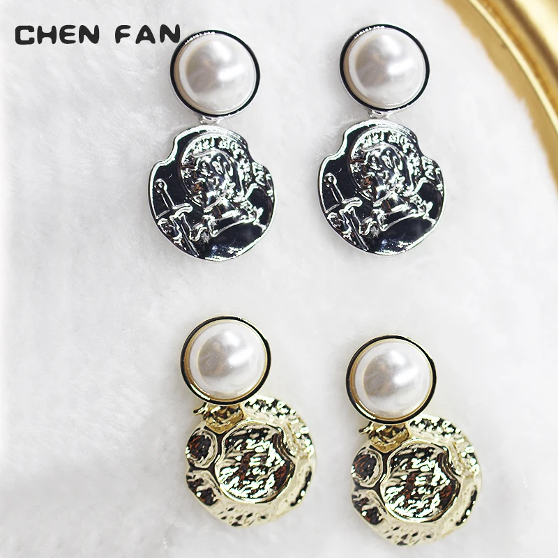 

Gold silver fashion women's earrings 2019 jewelry pearl earrings for women dangle jewelry bohemian earring