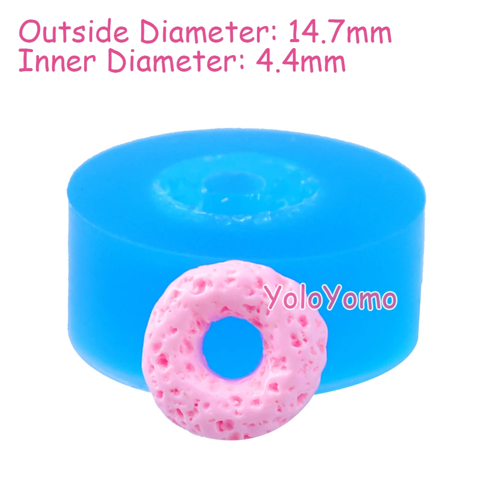 T103YL 14.7mm Doughnut / Donut Silicone Mold Cupcake Topper, Fondant