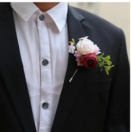 

Bride hand flower groom brooch bridesmaid group hand flower groomsmen boutonniere wedding photo props