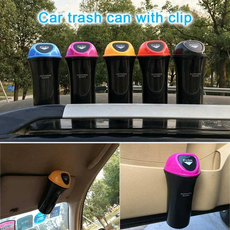 

Car Trash Can Leakproof Vehicle Trash Bin Garbage Can with Clip DXY88